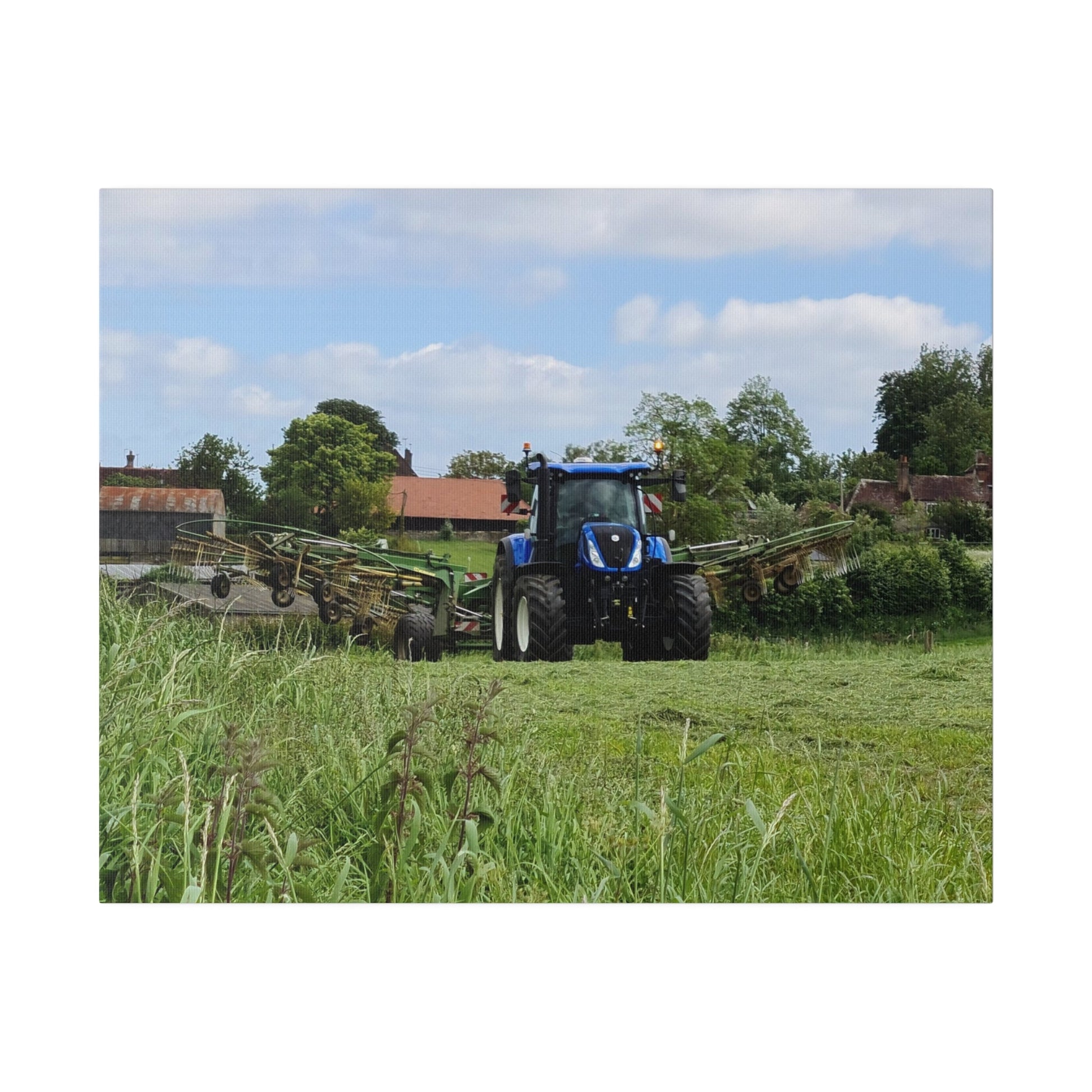 Tractor In The Field With Equipment Canvas - The Trio Synergize Group