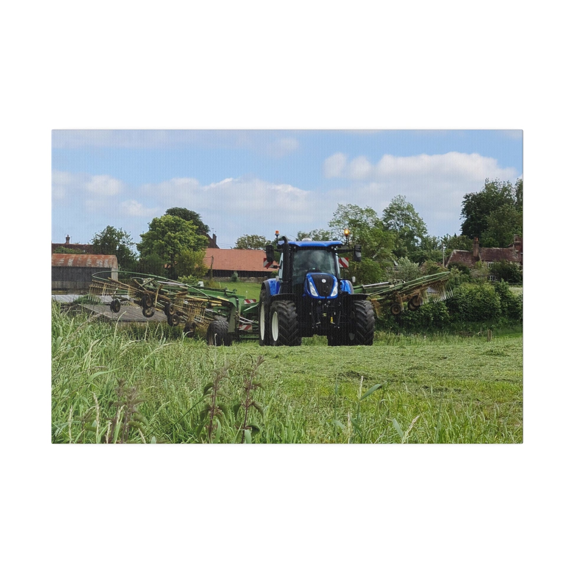 Tractor In The Field With Equipment Canvas - The Trio Synergize Group