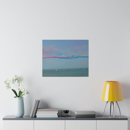 Whizzing Red Arrows Canvas Print - Fun Flight Over Sea! - The Trio Synergize Group