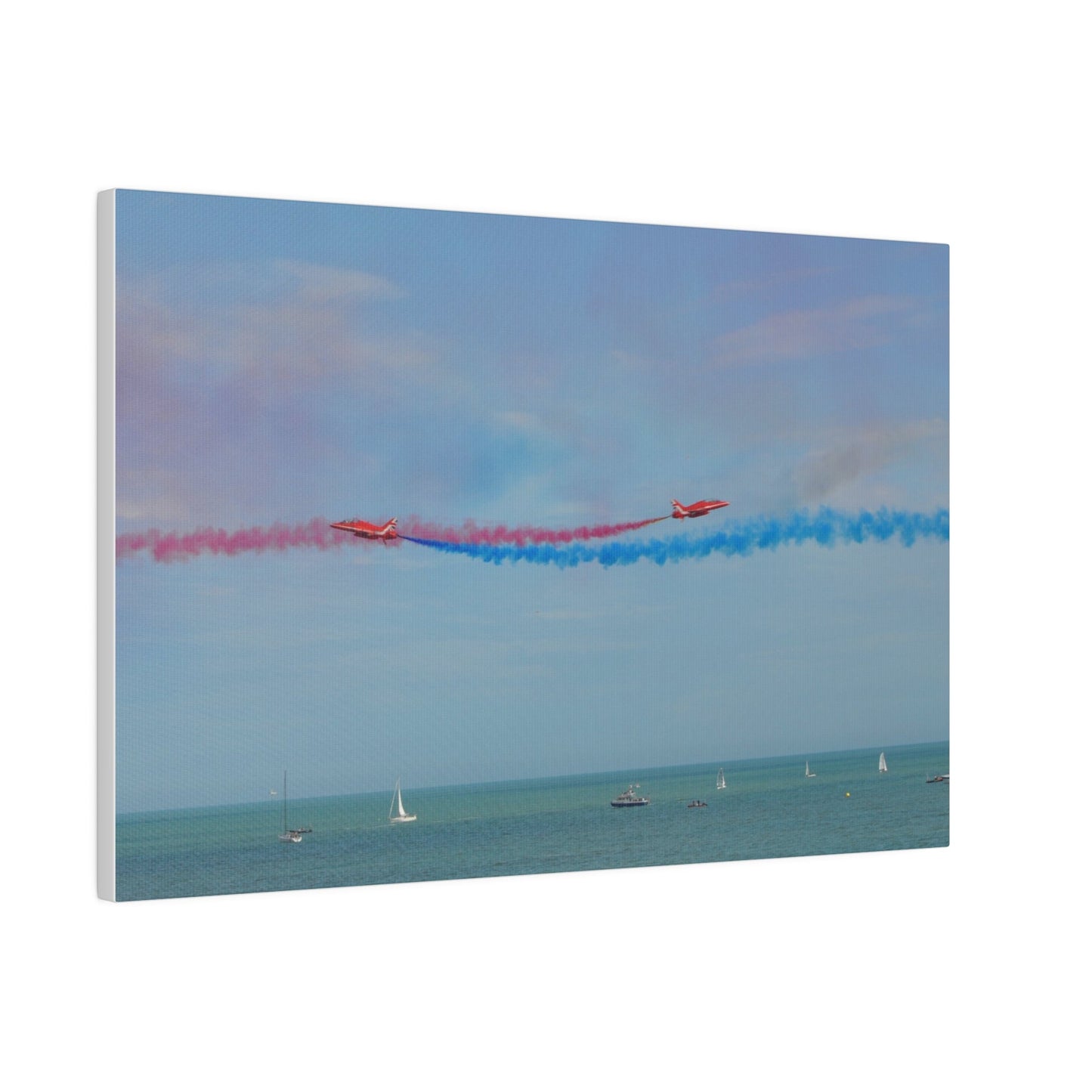 Whizzing Red Arrows Canvas Print - Fun Flight Over Sea! - The Trio Synergize Group