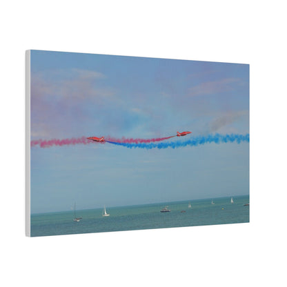 Whizzing Red Arrows Canvas Print - Fun Flight Over Sea! - The Trio Synergize Group