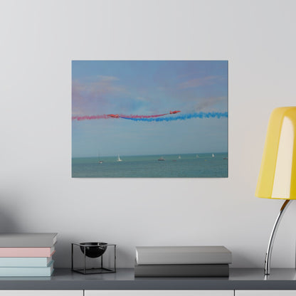 Whizzing Red Arrows Canvas Print - Fun Flight Over Sea! - The Trio Synergize Group