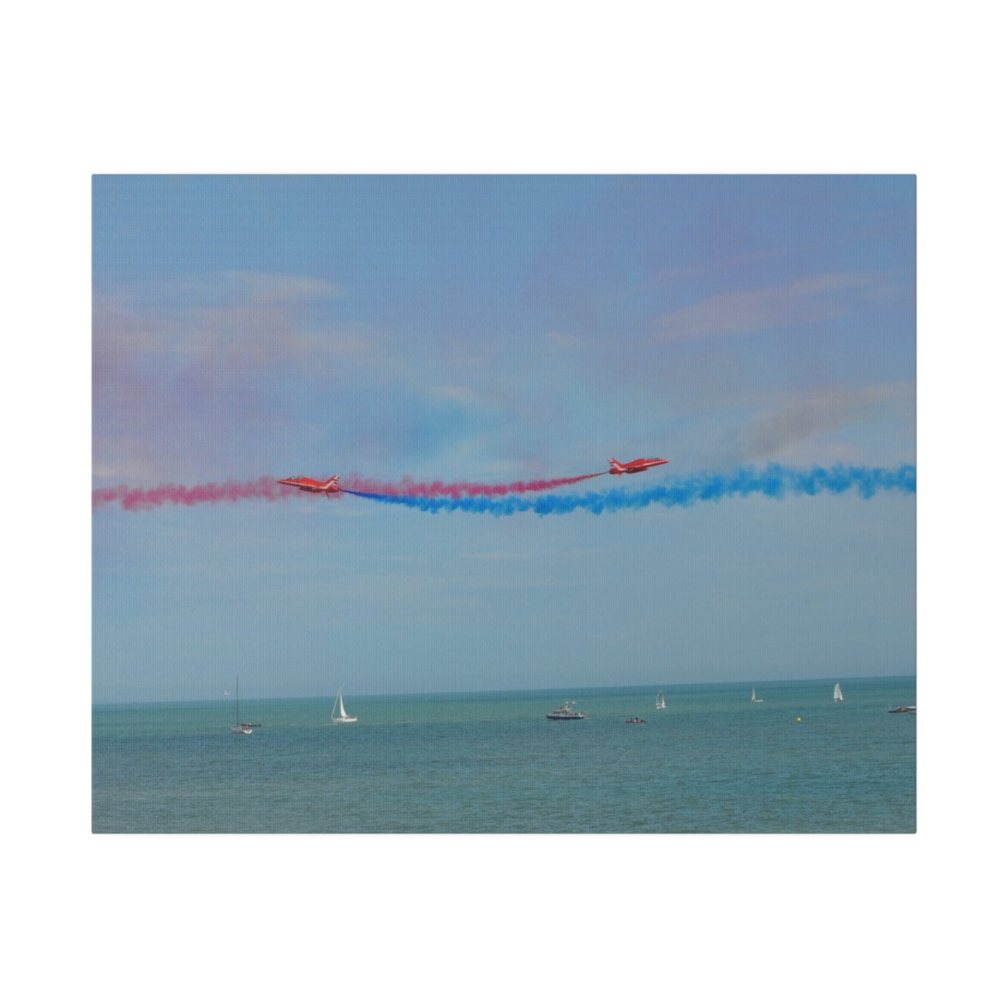Whizzing Red Arrows Canvas Print - Fun Flight Over Sea! - The Trio Synergize Group