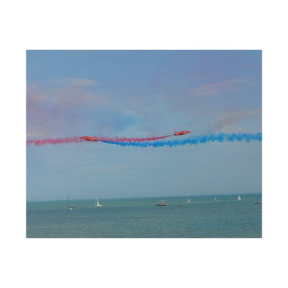 Whizzing Red Arrows Canvas Print - Fun Flight Over Sea! - The Trio Synergize Group
