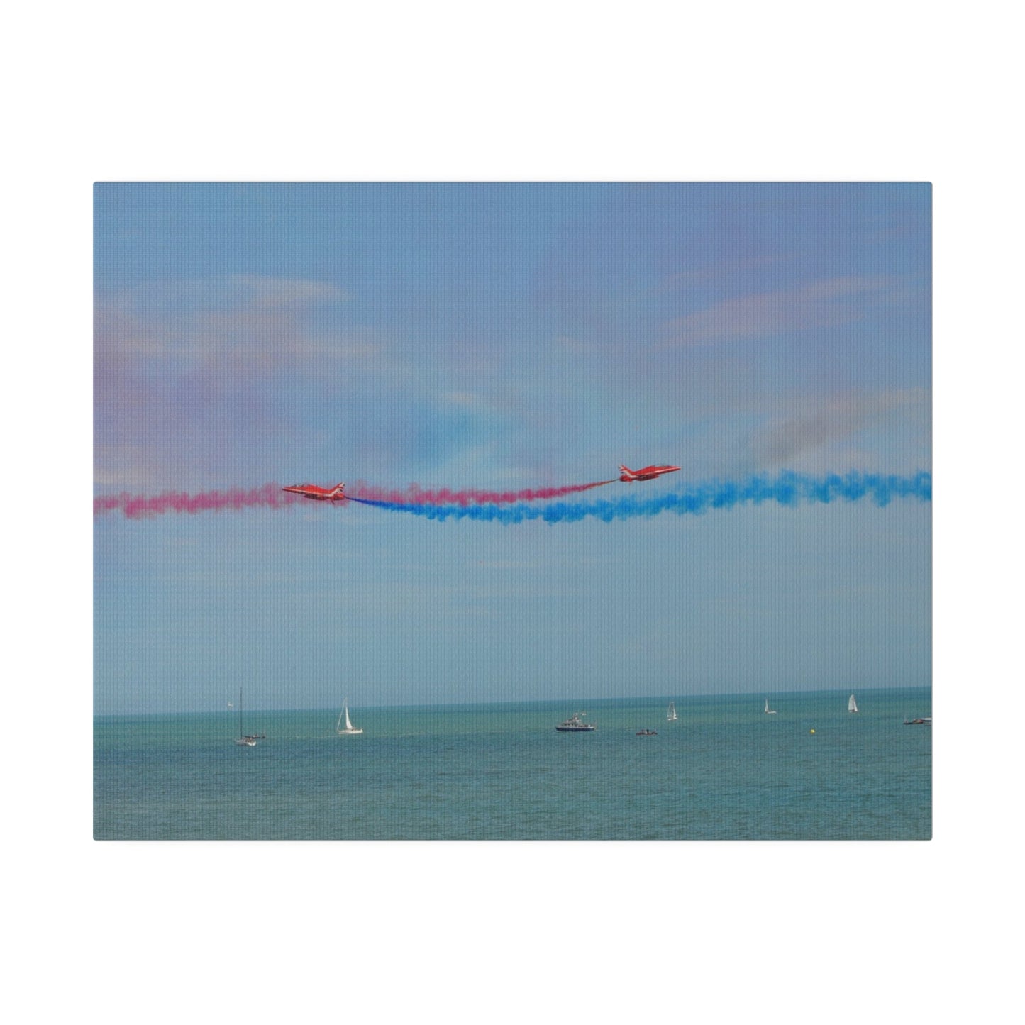 Whizzing Red Arrows Canvas Print - Fun Flight Over Sea! - The Trio Synergize Group