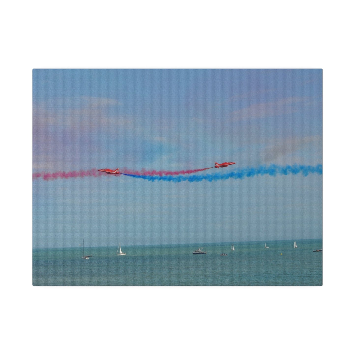 Whizzing Red Arrows Canvas Print - Fun Flight Over Sea! - The Trio Synergize Group