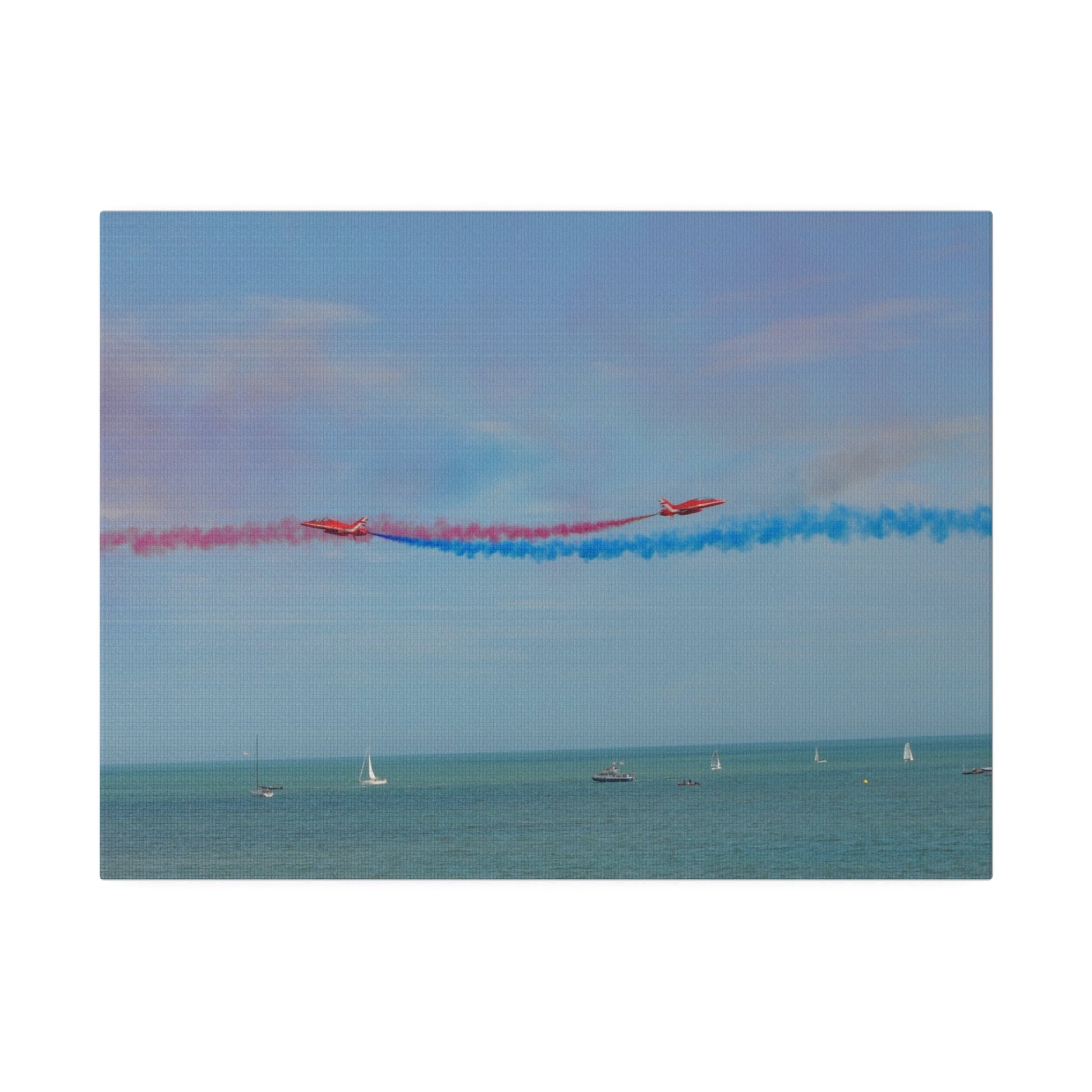Whizzing Red Arrows Canvas Print - Fun Flight Over Sea! - The Trio Synergize Group