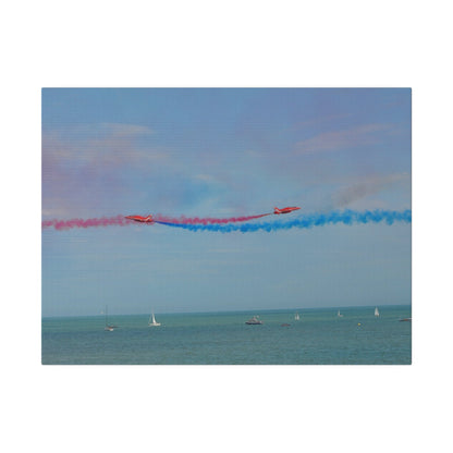 Whizzing Red Arrows Canvas Print - Fun Flight Over Sea! - The Trio Synergize Group