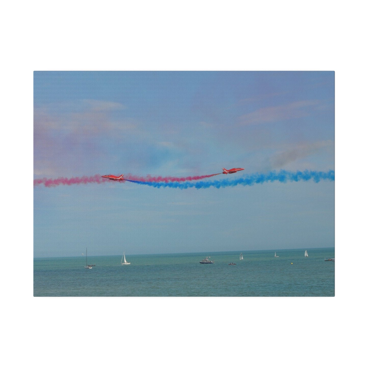 Whizzing Red Arrows Canvas Print - Fun Flight Over Sea! - The Trio Synergize Group