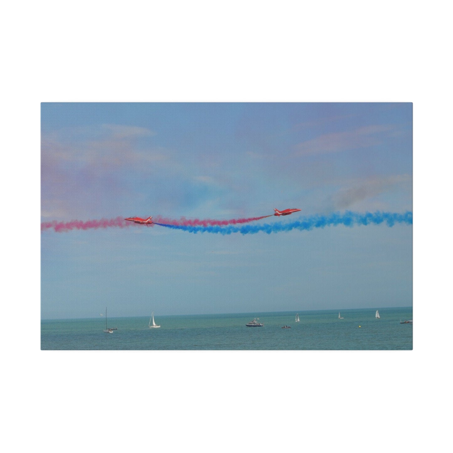 Whizzing Red Arrows Canvas Print - Fun Flight Over Sea! - The Trio Synergize Group