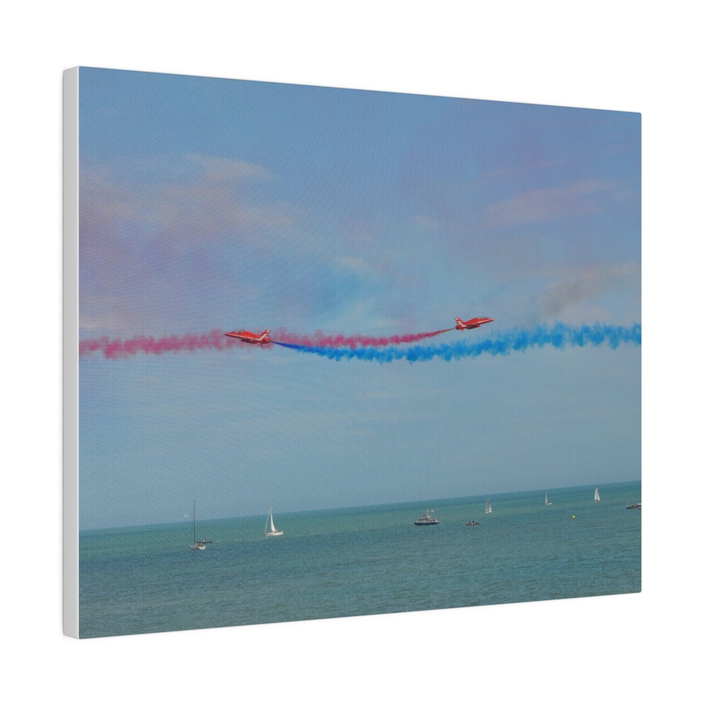 Whizzing Red Arrows Canvas Print - Fun Flight Over Sea! - The Trio Synergize Group