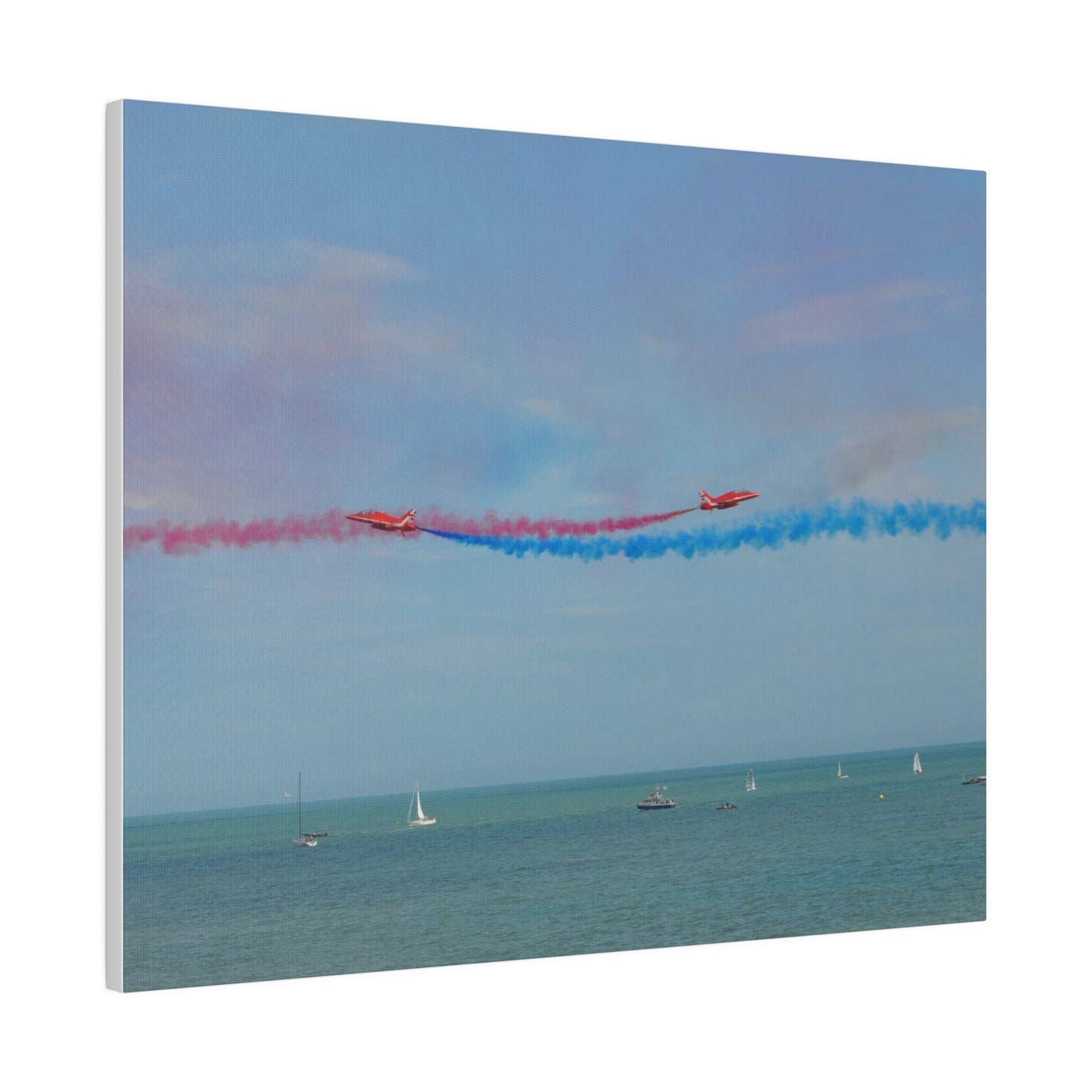 Whizzing Red Arrows Canvas Print - Fun Flight Over Sea! - The Trio Synergize Group