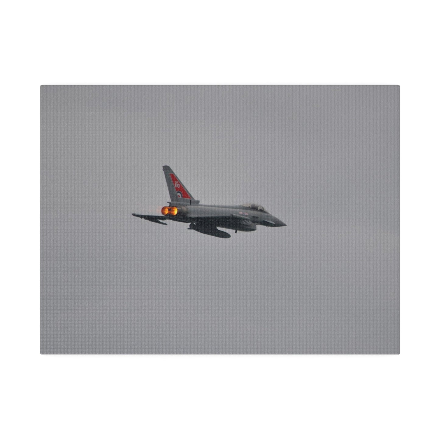 Typhoon Flying From The Left With Afterburners On Close Up Rear Side View, Matte Canvas, Stretched, 0.75" - The Trio Synergize Group