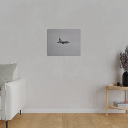 Typhoon Flying From The Left With Afterburners On Close Up Rear Side View, Matte Canvas, Stretched, 0.75" - The Trio Synergize Group