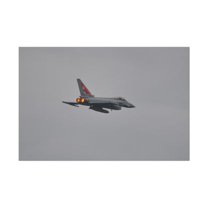 Typhoon Flying From The Left With Afterburners On Close Up Rear Side View, Matte Canvas, Stretched, 0.75" - The Trio Synergize Group