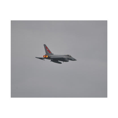 Typhoon Flying From The Left With Afterburners On Close Up Rear Side View, Matte Canvas, Stretched, 0.75" - The Trio Synergize Group