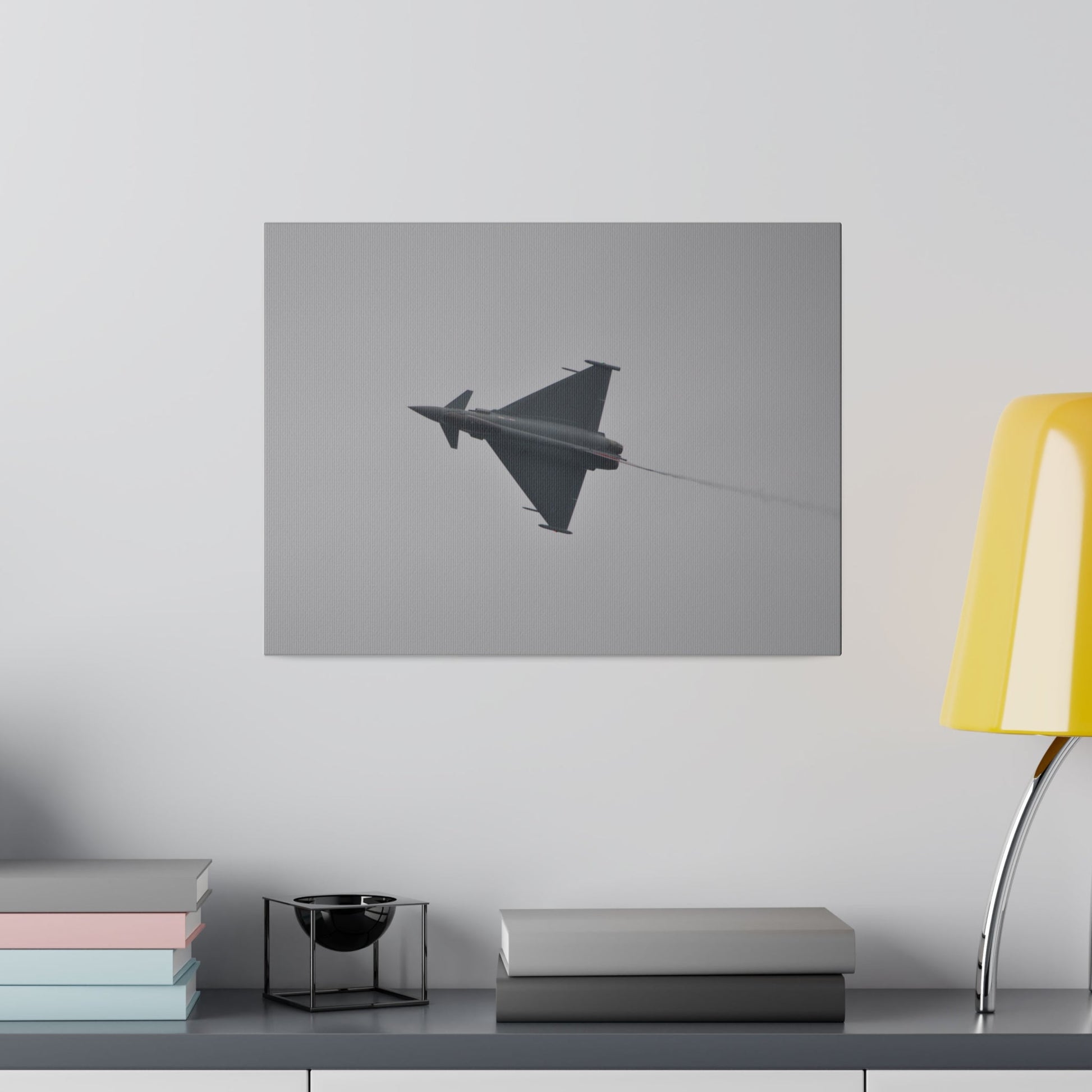 Typhoon Flying From The Right Sideways With Top View With Smoke, Matte Canvas, Stretched, 0.75" - The Trio Synergize Group