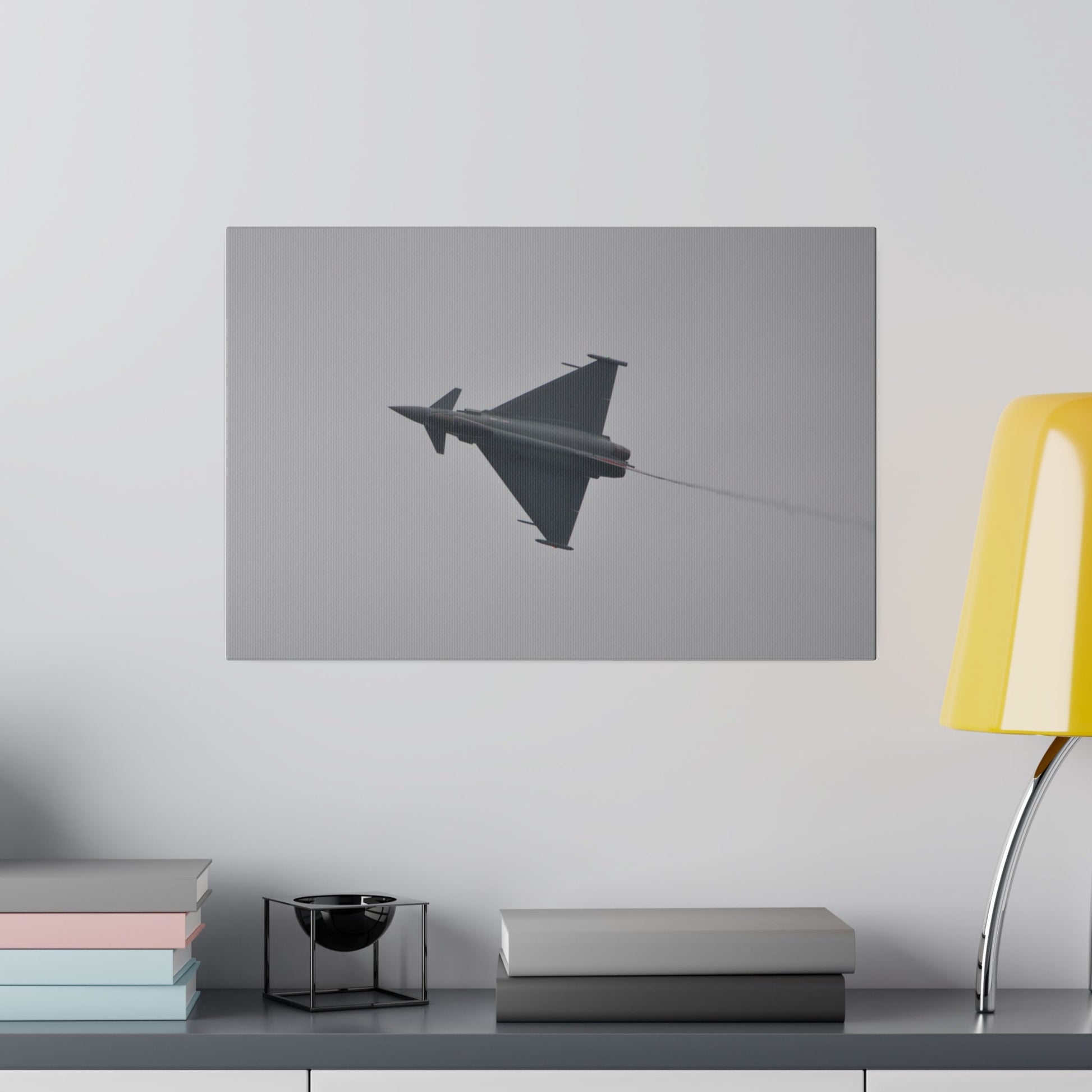 Typhoon Flying From The Right Sideways With Top View With Smoke, Matte Canvas, Stretched, 0.75" - The Trio Synergize Group