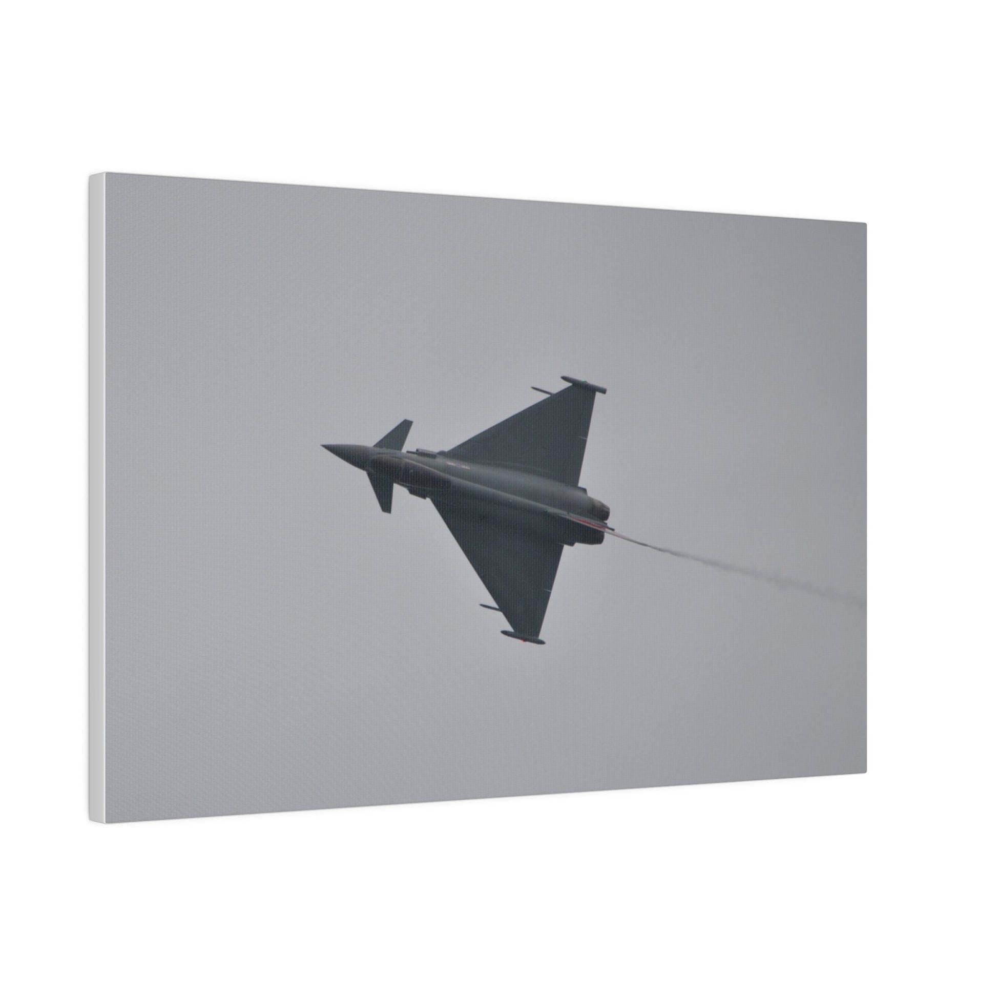 Typhoon Flying From The Right Sideways With Top View With Smoke, Matte Canvas, Stretched, 0.75" - The Trio Synergize Group