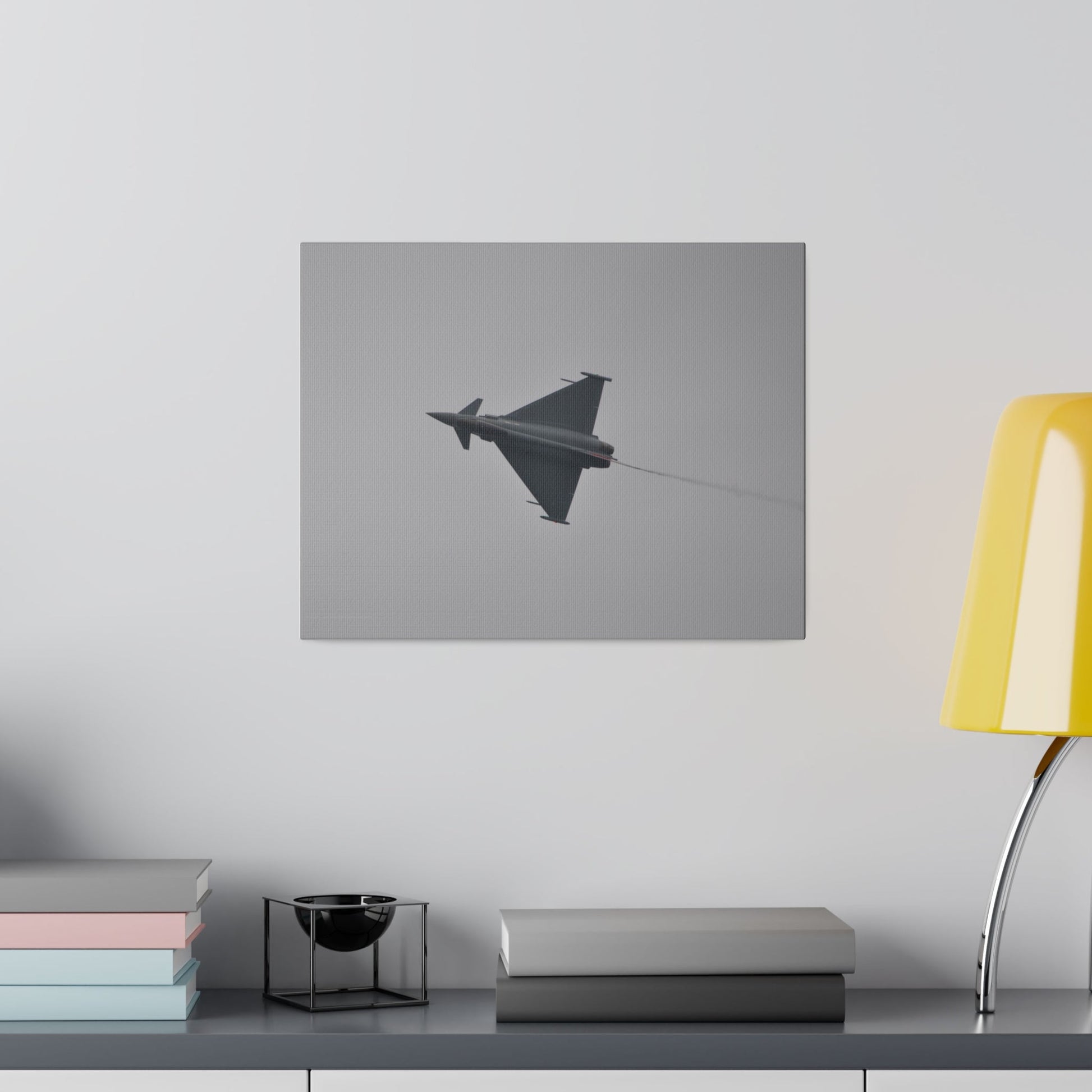 Typhoon Flying From The Right Sideways With Top View With Smoke, Matte Canvas, Stretched, 0.75" - The Trio Synergize Group