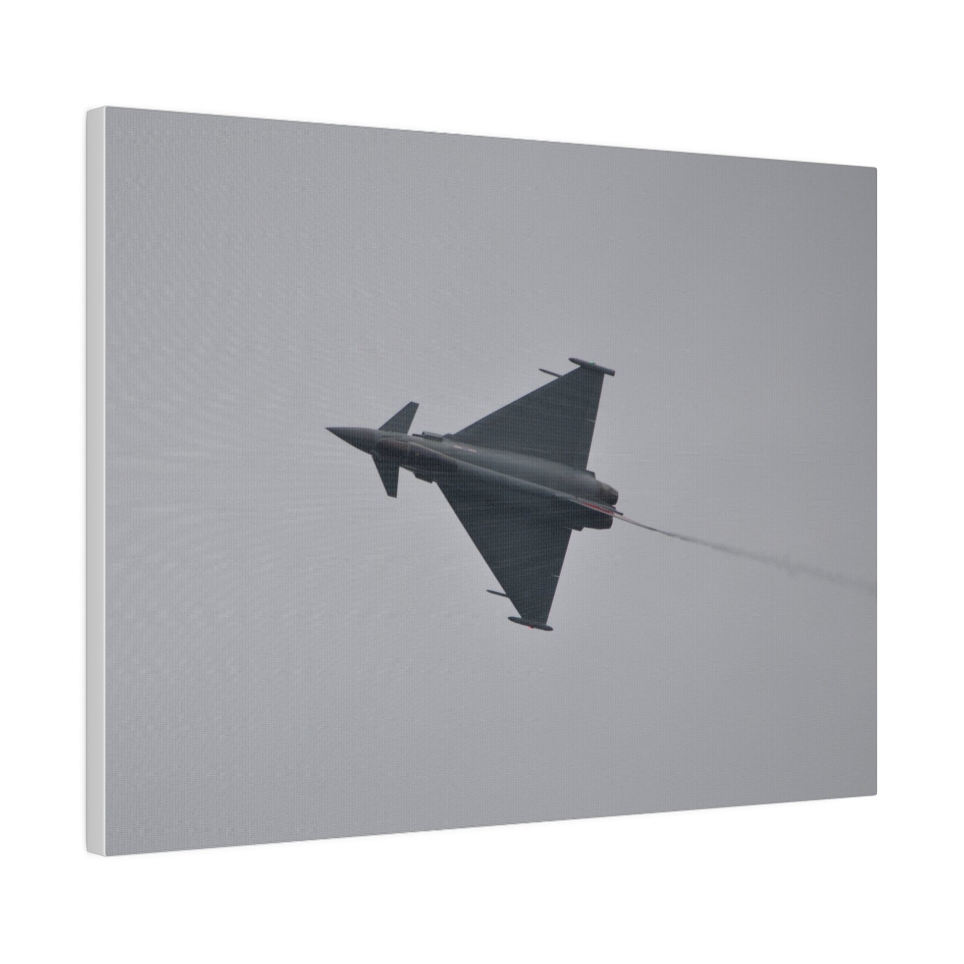 Typhoon Flying From The Right Sideways With Top View With Smoke, Matte Canvas, Stretched, 0.75" - The Trio Synergize Group