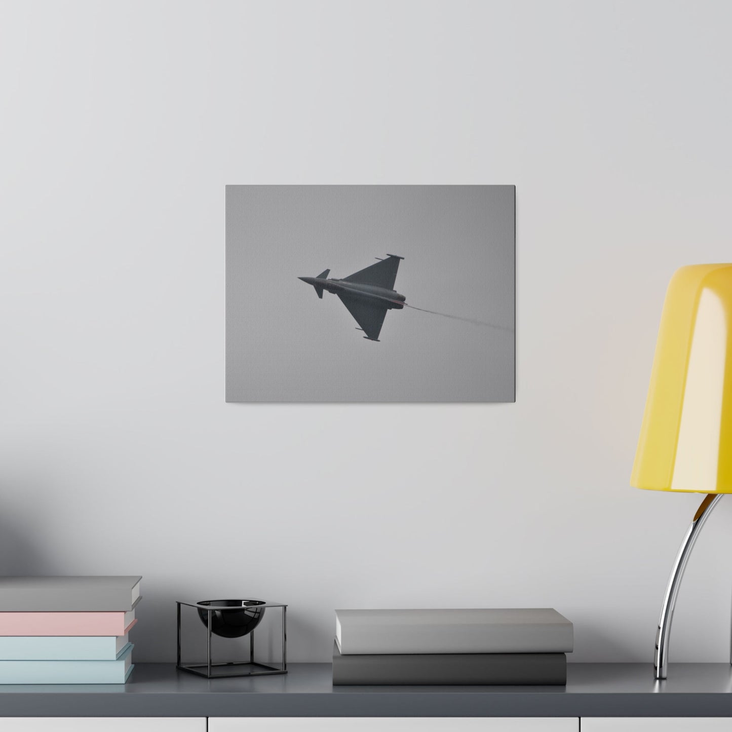 Typhoon Flying From The Right Sideways With Top View With Smoke, Matte Canvas, Stretched, 0.75" - The Trio Synergize Group