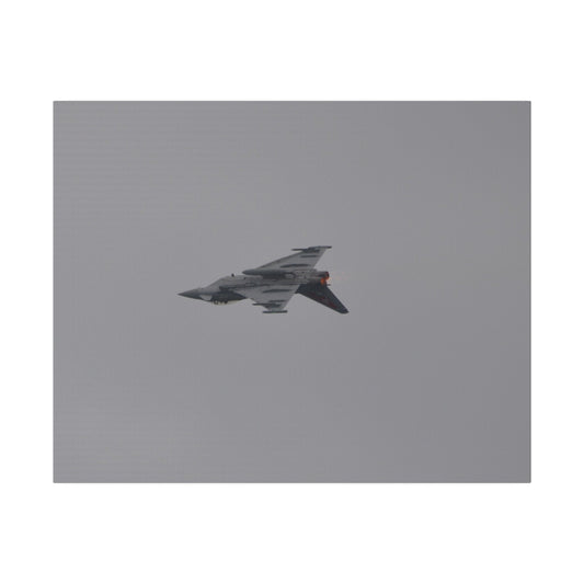 Typhoon Flying Upside Down & Afterburners On Close Up Canvas - The Trio Synergize Group