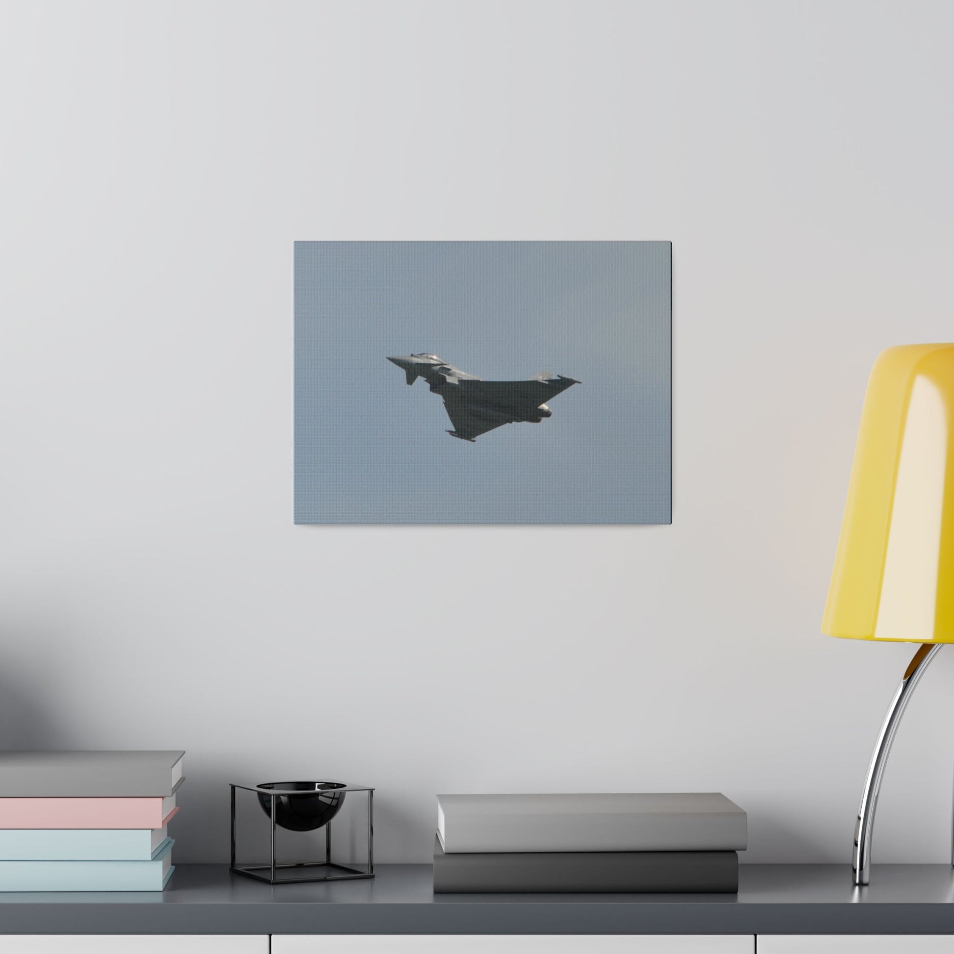 Typhoon Flying From The Right With Front And A View Of The Undercarriage Close Up, Matte Canvas, Stretched, 0.75" - The Trio Synergize Group