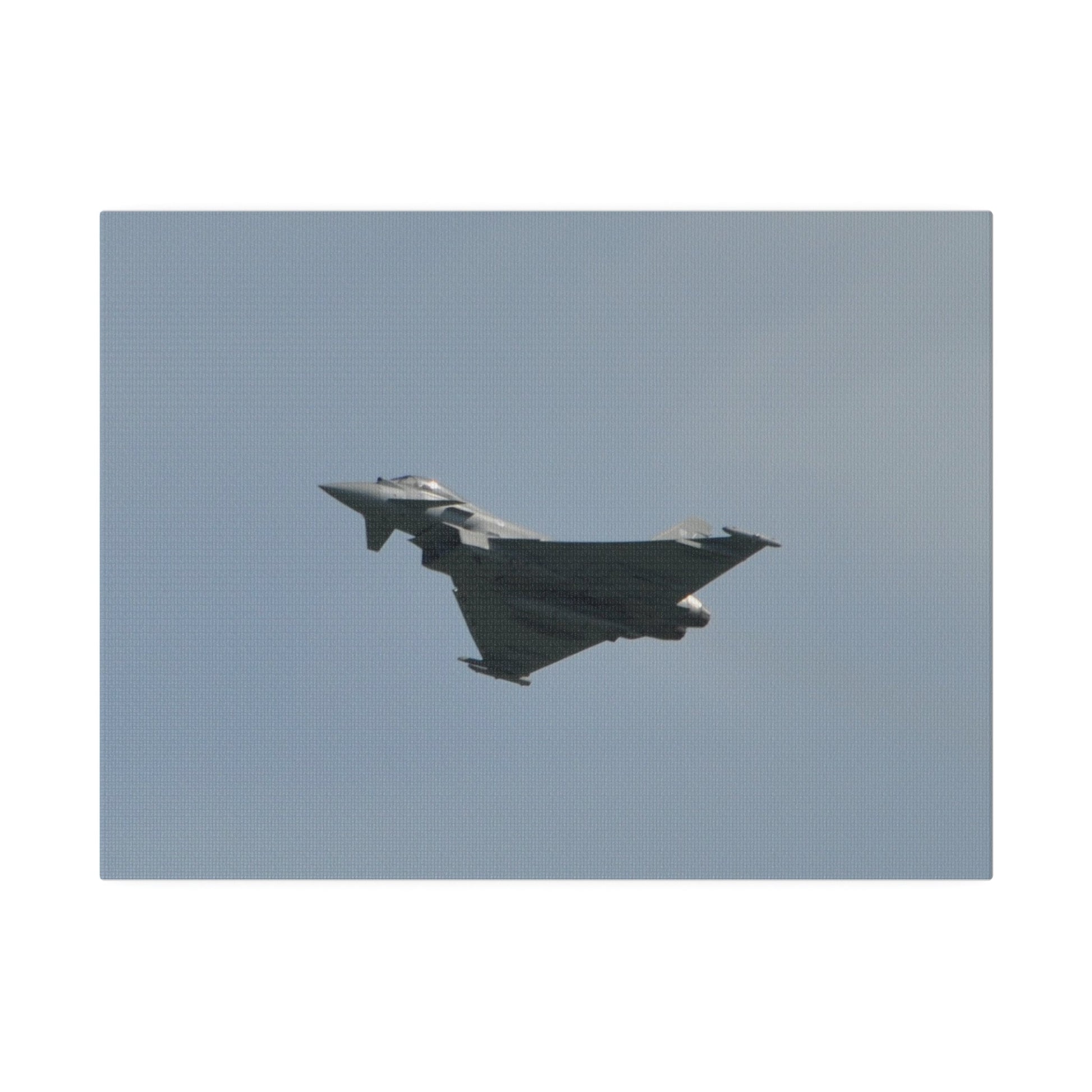 Typhoon Flying From The Right With Front And A View Of The Undercarriage Close Up, Matte Canvas, Stretched, 0.75" - The Trio Synergize Group