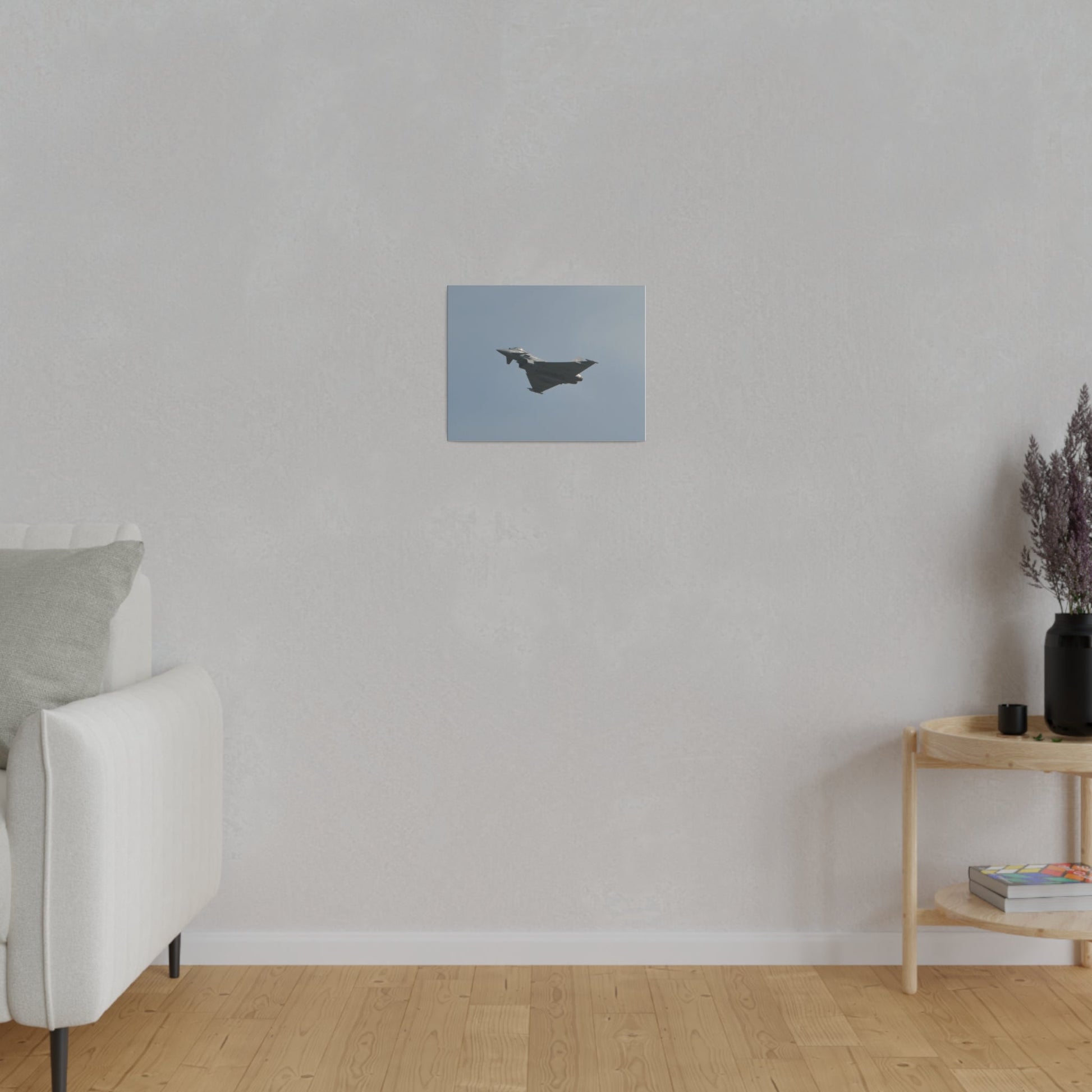 Typhoon Flying From The Right With Front And A View Of The Undercarriage Close Up, Matte Canvas, Stretched, 0.75" - The Trio Synergize Group