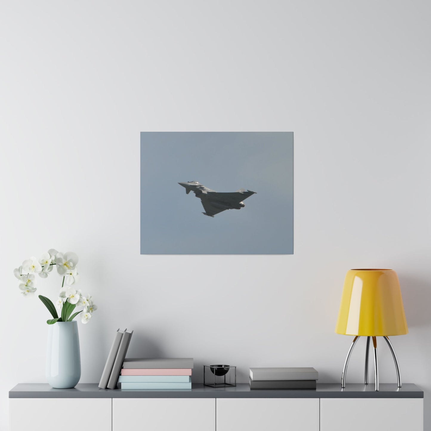 Typhoon Flying From The Right With Front And A View Of The Undercarriage Close Up, Matte Canvas, Stretched, 0.75" - The Trio Synergize Group