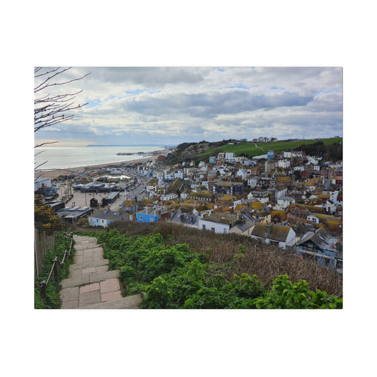 Hasting's Seafront & Old Town From The East-Hill Canvas - The Trio Synergize Group