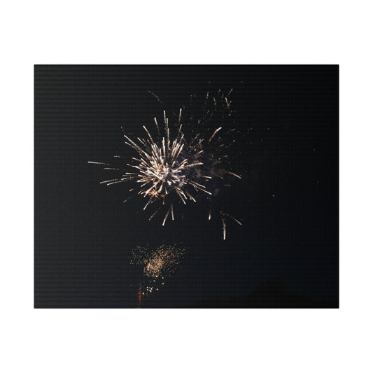 White Firework With Orange Glitter Canvas - The Trio Synergize Group