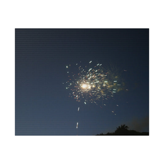 White Firework With Orange Sparks Canvas - The Trio Synergize Group
