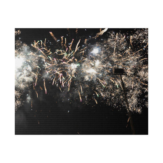 White Haze Fireworks Canvas Print - The Trio Synergize Group