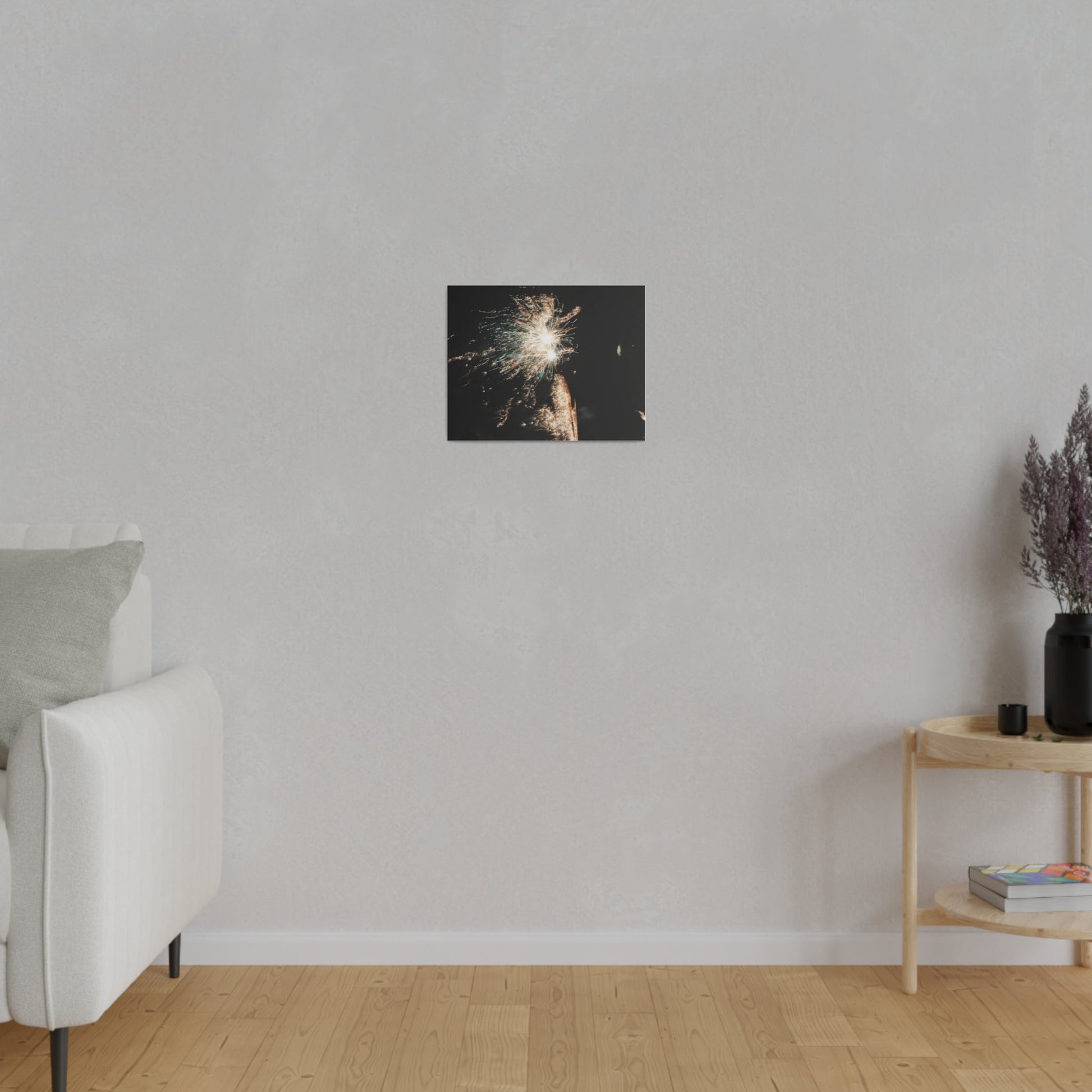 White Sparkle Firework, Matte Canvas, Stretched, 0.75" - The Trio Synergize Group