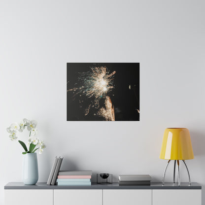 White Sparkle Firework, Matte Canvas, Stretched, 0.75" - The Trio Synergize Group