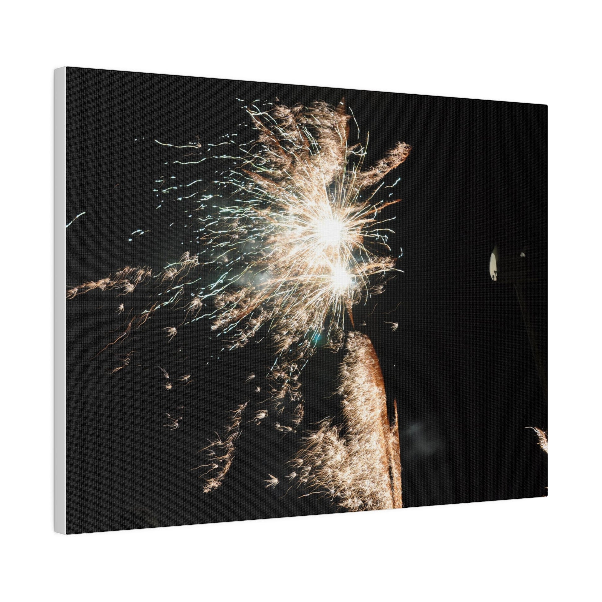 White Sparkle Firework, Matte Canvas, Stretched, 0.75" - The Trio Synergize Group