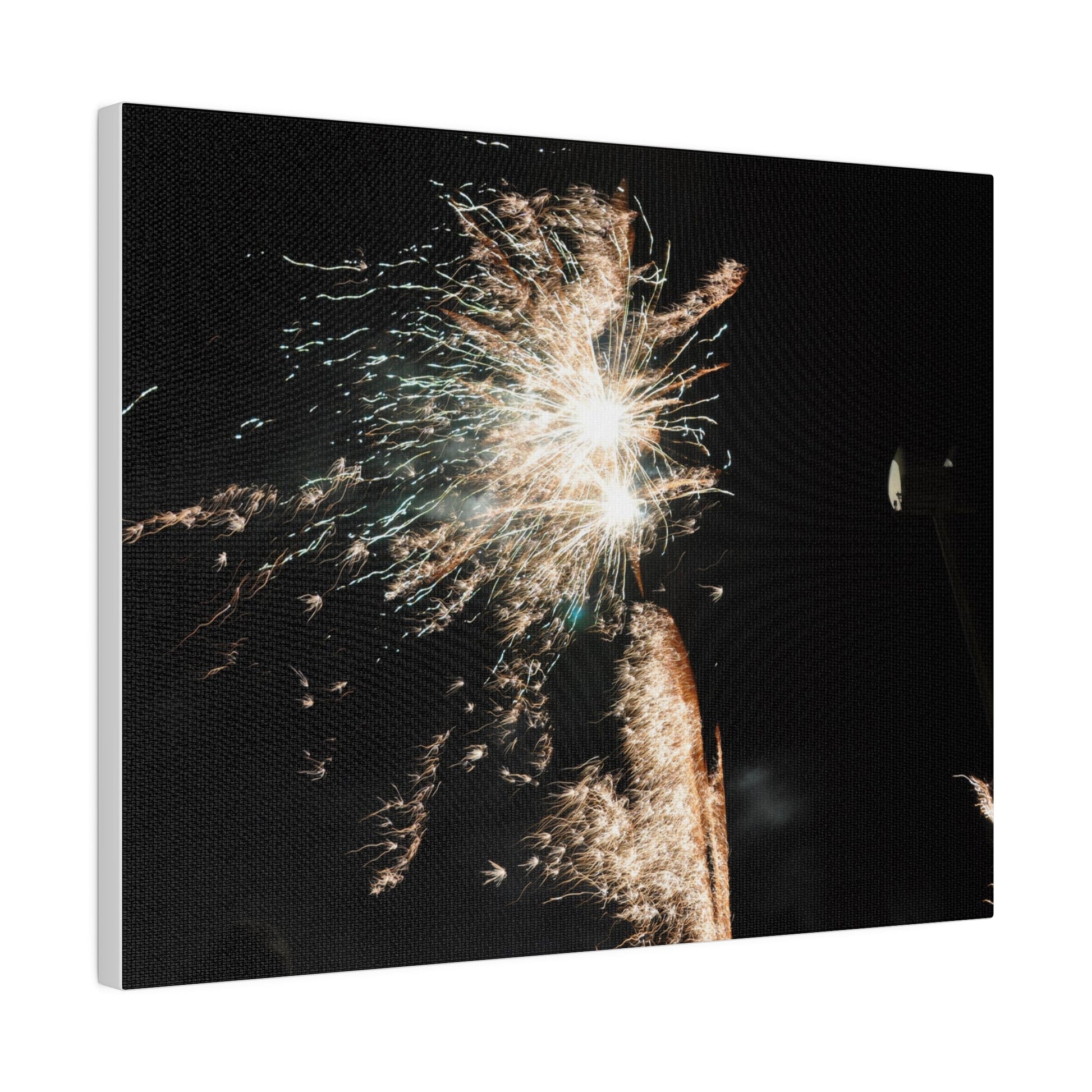 White Sparkle Firework, Matte Canvas, Stretched, 0.75" - The Trio Synergize Group