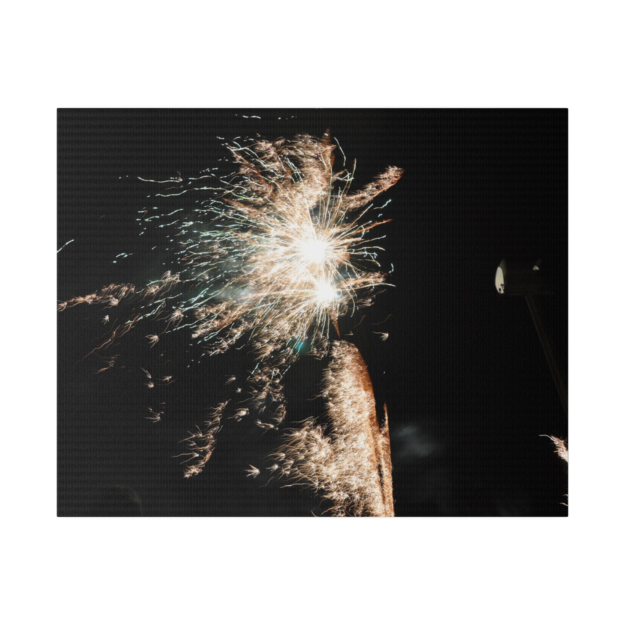 White Sparkle Firework, Matte Canvas, Stretched, 0.75" - The Trio Synergize Group