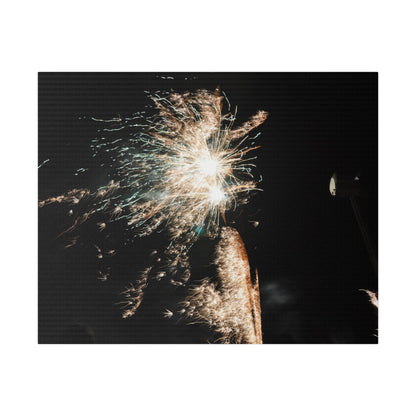 White Sparkle Firework, Matte Canvas, Stretched, 0.75" - The Trio Synergize Group
