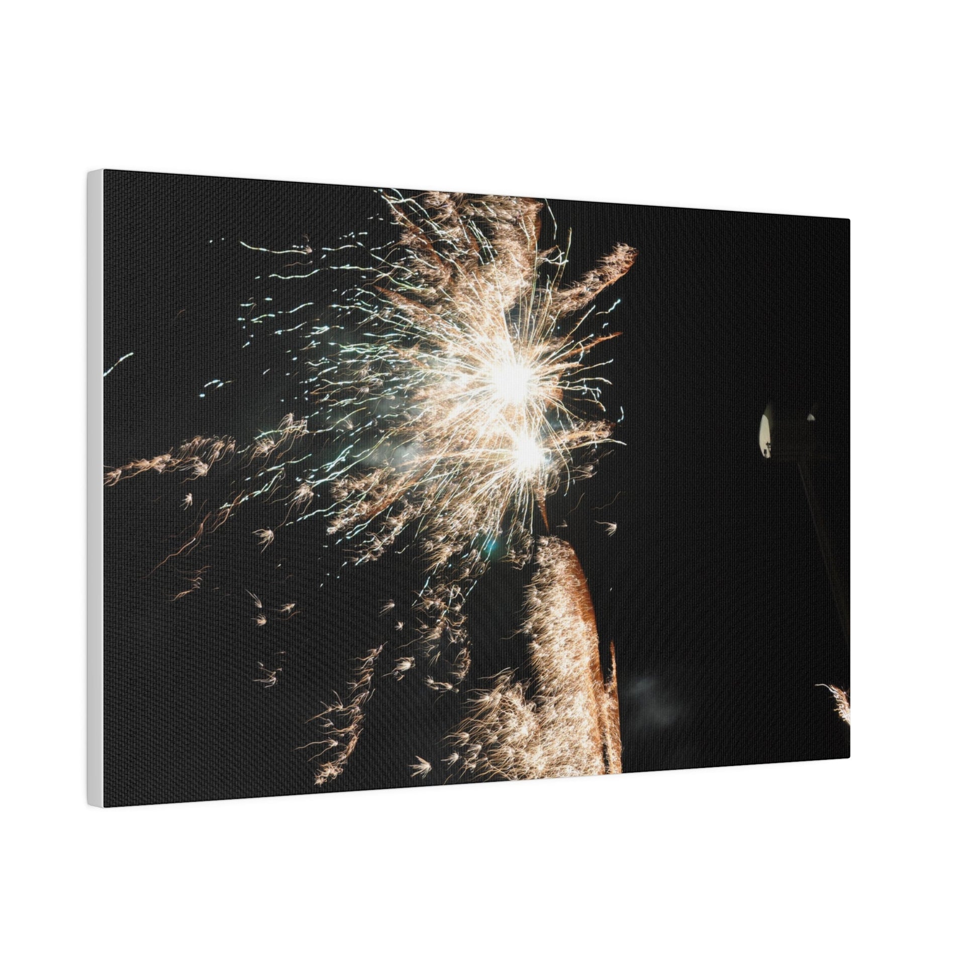 White Sparkle Firework, Matte Canvas, Stretched, 0.75" - The Trio Synergize Group