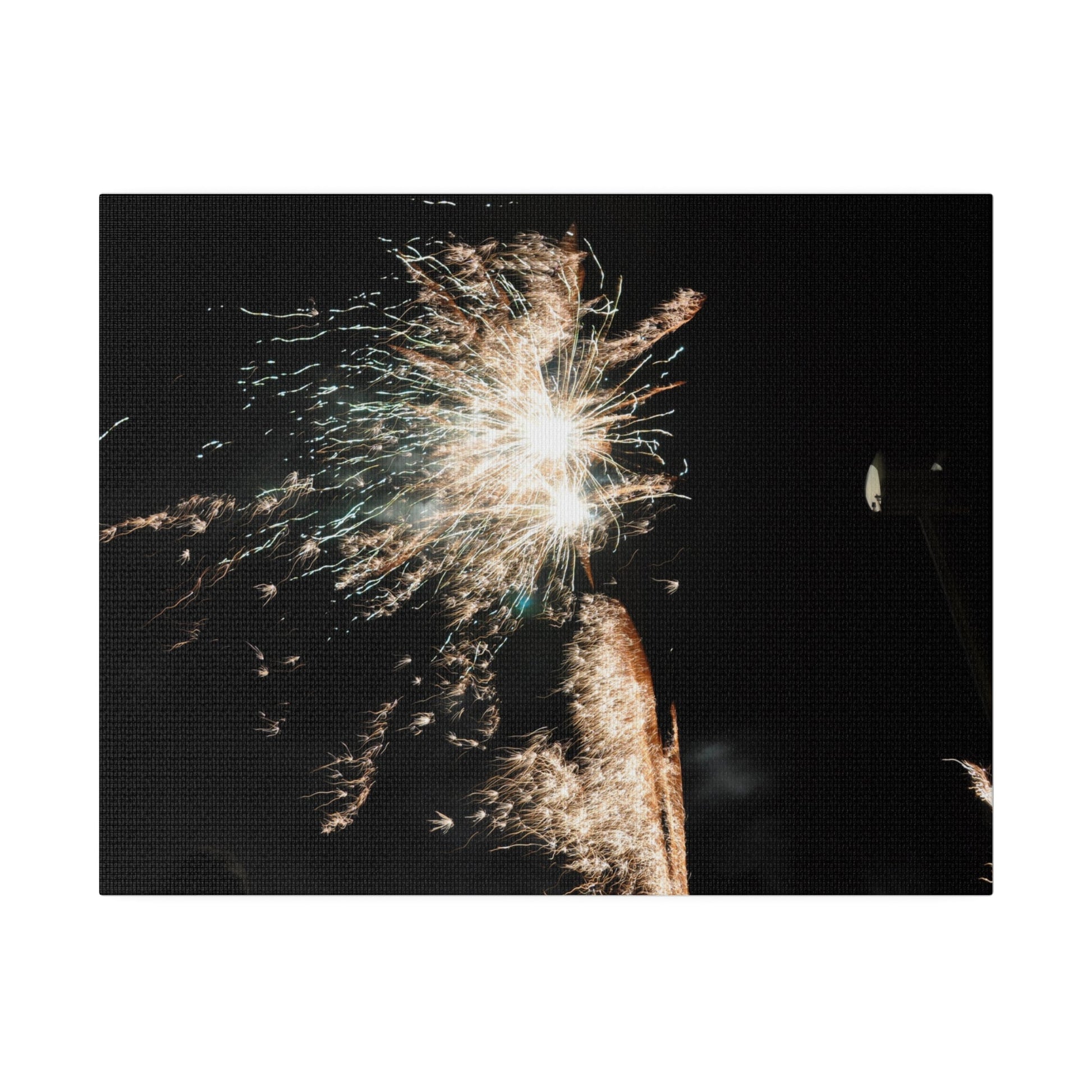 White Sparkle Firework, Matte Canvas, Stretched, 0.75" - The Trio Synergize Group
