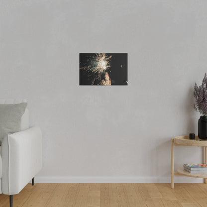 White Sparkle Firework, Matte Canvas, Stretched, 0.75" - The Trio Synergize Group