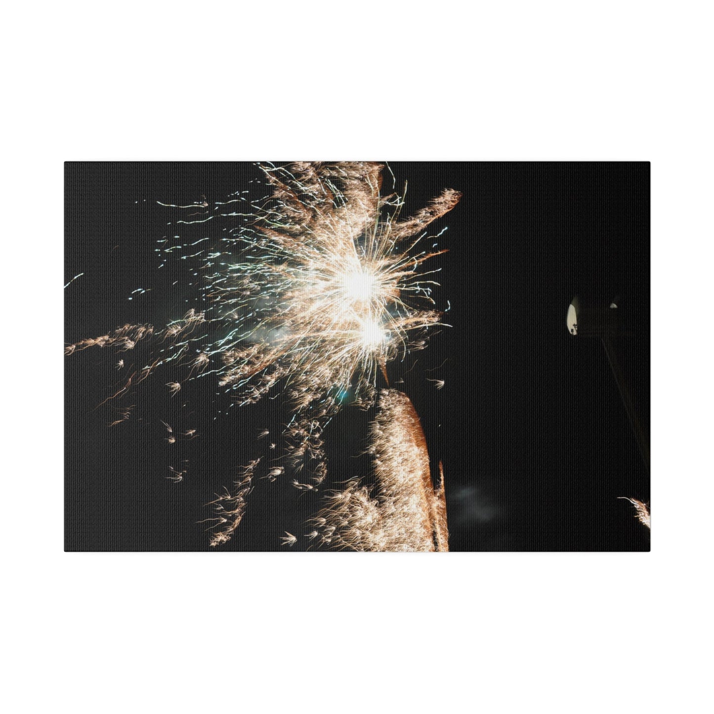 White Sparkle Firework, Matte Canvas, Stretched, 0.75" - The Trio Synergize Group