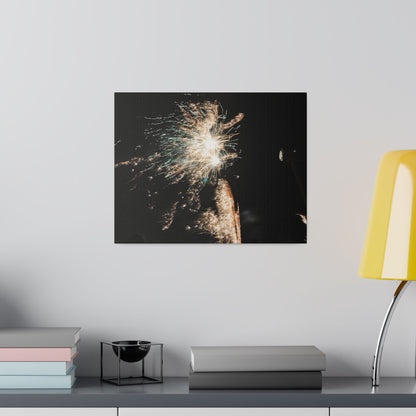 White Sparkle Firework, Matte Canvas, Stretched, 0.75" - The Trio Synergize Group