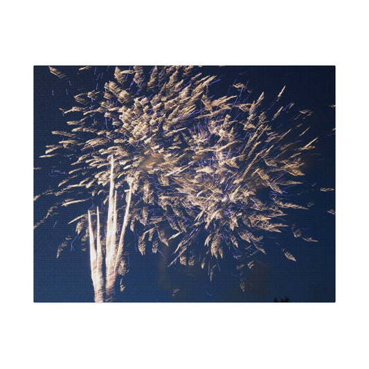 Yellow Firework With Purple Sparks Canvas - The Trio Synergize Group